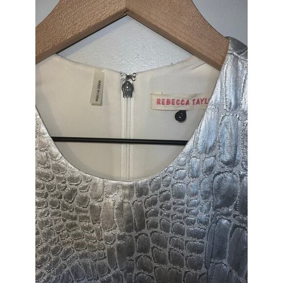 Rebecca Taylor Metallic Croc Mini Dress size 2 - Picture 2 of 6